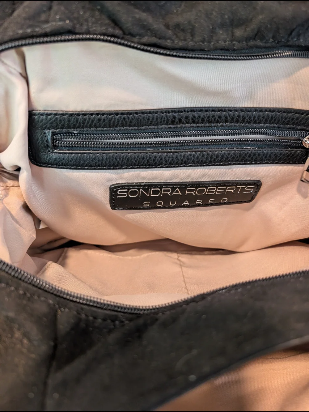NWT Sondra Roberts Squared Hobo Style Bag In Black